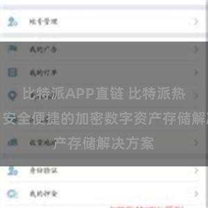 比特派APP直链 比特派热钱包：安全便捷的加密数字资产存储解决方案