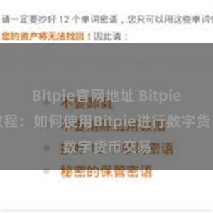 Bitpie官网地址 Bitpie钱包教程：如何使用Bitpie进行数字货币交易