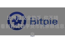 比特派安全助手  你不错看到各式数字货币的余额信息